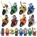 Miniatyrbillede 1 af 4: 8 stk Ninja Motorcykel Sæt Minifigurer Ninja Mini Figurer Blokke Legetøj