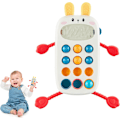 Miniatyrbillede 1 af 6: Baby Sensorisk Montessori Legetøj til 6-12-18 Måneders Babyer, Mad Grade Silikone Træk Legetøj til Tænder, Sensorisk Aktivitetslegetøj Rabbit-White