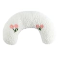 Miniatyrbild 2 av 2: Mjuk hundsäng lugnande kuddar husdjur nackkudde för valp ultra mjuk fluffig husdjur lugnande leksak halv munk cuddler White