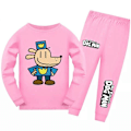 Miniatyrbild 2 av 2: Barn Hundmannen Världsbokdagen Långärmad Tröja+Byxor Sovkläder Nattkläder Pyjamas Set Pink 8-9Years