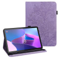 Miniatyrbillede 1 af 5: Til Lenovo Tab P11 Gen 2 prægning Dropsikkert tabletcover PU læder pungetui med stativ Purple