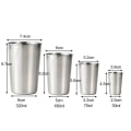 Miniatyrbilde 4 av 5: 4/2stk sett 30/70/180/320ml utendørs rustfritt stål kopper shots sett mini glass for Set 2-70ml