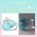 Miniatyrbilde 6 av 6: Trådløse spillhodesett via Bluetooth 5,1/3,5 mm AUX-kabel, sammenleggbare hodetelefoner med 7 farger LED-lys og 4 LED-moduser for jenter, voksne (vegetabilsk)