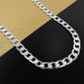 Pikkukuva 3 / 5: 925 Sterling hopea kaulakoru miehille 20/24 tuumaa klassinen 8 mm ketju luksuskorut häät joululahjat 50cm 20inches