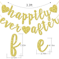 Pikkukuva 2 / 9: Happily Ever After -hopeaglitteri-lippukoriste, Kihlat, Morsiussuihku, Hääjuhlat, Valokuvauskoppi, Ennakkoon punottu käsin kirjoitettu lippukoriste