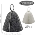 Miniatyrbilde 5 av 5: Badstuehatt, 2stk Filt badstuehatt, badstuehatt for menn og damer, badstuetilbehør Filthette Badstuhette Dusjhette for badstuebad Snowflake and Leaf
