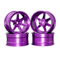 Miniatyrbillede 1 af 5: 4p aluminiumslegering 6 eger hjulfælg til Rc 1/10 On-road 1052 Drift Sakura Te37+, lilla