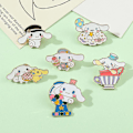 Pikkukuva 5 / 5: 6 kpl Cinnamoroll-rintakuntaneulasetti reppuihin, vaatteisiin, takkeihin, hattuihin, kawaii-sarjakuva, koiran koristelahjat 6Pcs