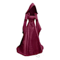 Pikkukuva 5 / 8: Goottilainen Huppupuku Morsiuspuku Cosplay Halloween Claret 4XG