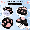 Miniatyrbilde 5 av 7: Kattenslabberhansker 3 par hansker Kattenslabber Cosplay Kunstig pels Plussj Kattenslabber Fingerløse hansker for jenter Kvinner