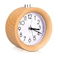 Miniatyrbillede 1 af 5: Analogt trævækkeur med snooze - Retro ur med alarmlys Light brown