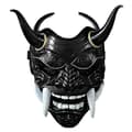 Samuraj Oni Mask för Halloween och Cosplay-fester Black