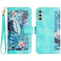 Pikkukuva 1 / 5: Samsung Galaxy A55 5g -puhelimen nahkakotelon case , jossa on kukkakuvio Green
