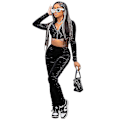 Miniatyrbillede 2 af 5: Dame Velvet Tracksuit Sæt Sexy 2-delt Outfit Lynlås Hættetrøje Black M