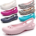 Miniatyrbillede 4 af 4: Dame Strandsko Slippers Damesko Træsko Jelly Sandaler Skridsikre Vandtætte Havesko LeopardPink W5(34-35)