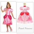 Miniatyrbillede 2 af 5: Peach Prinsesse Klæd-Ud Sæt med Tilbehør til Piger - Klar til Cosplay B 110