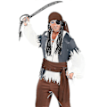 Pikkukuva 2 / 2: Piraattiasu-tarvikepaketti Retro Durag Pitkähäntäinen Piraattihattu Suuri Vyö Keskiaikainen Renessanssi Teema Cosplay Pukeutuminen Halloween-juhliin Dark Brown