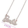 Pikkukuva 5 / 6: Barbie Crystal Script Logo kaulakoru xixl Rose Gold