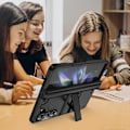 Miniatyrbild 5 av 5: Fodral för Samsung Galaxy Z Fold 6 med Stativ, Stötsäkert 2-i-1 Silikon Gummi med Hård PC Robust Helkroppsfodral för Z Fold 6 Black For Galaxy Z Fold 6