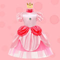 Miniatyrbillede 5 af 5: Peach Prinsesse Klæd-Ud Sæt med Tilbehør til Piger - Klar til Cosplay C 140