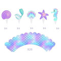 Pikkukuva 2 / 5: 20kpl/ set Mermaid Party Cupcake Päälliset kääreet Mermaidit Kakkukoristeet Purple