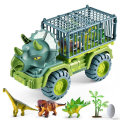 Miniatyrbilde 1 av 3: Morsom realistisk dinosaur lastebil biltransporter med 3 dinosaurer leker Egg Tree Toy
