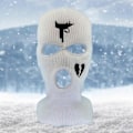 Miniatyrbild 4 av 5: Unisex broderad balaclava stickad hel ansiktsmask skidmask för löpning skidåkning cykling Pink
