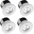 Set med 4 infällda mini-LED-spotlights 3W varmvit, mini-LED-spotlight för skyltfönster, registreringsskyltsbelysning inkl. separat transformator [energiklass A