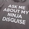 Miniatyrbilde 5 av 5: 2025 Ny Menn Spør Meg Om Min Ninja Forkledning Flip T-skjorte Morsom Kostyme Grafisk Humor A+ Light gray  Black L