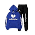 Miniatyrbild 2 av 5: Höst/vinter Xxxtentacion Revenge Kill Hip Hop Hoodies Tröjor och Byxor Män Tvådelad Set Huvad Dräkt Sammet Shry blueblackAIxinBB S