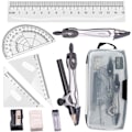 Miniatyrbild 1 av 7: Tuloka Drafting Compass Set 10 st School Maths Gradskivor Set Linjaler för elevmatte och hemundervisning Ritning i case