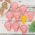 Miniatyrbillede 5 af 5: Jujutsu Kaisen Cookie Cutters Kikseform Kage Fondant Bagning Diy Dessert Form Værktøj 8 stk/sæt