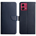 Miniatyrbillede 1 af 5: For Motorola Moto G84 5g Fingeraftryk Fri Ko Læder Telefon Cover Stativ Tegnebog Etui Blue