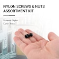 Miniatyrbillede 4 af 5: 150 stk M2 M2.5 M3 M4 M5 Nylon sekskantskrue Bolt Møtrik Standoff Spacer Sortiment Kit Sort Black