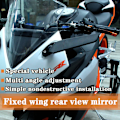 Miniatyrbillede 2 af 5: 2 stk. Modificeret motorcykel bakspejle Wind Wing Justerbare roterende sidespejle til Ninja 250 black