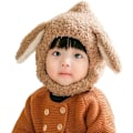 Miniatyrbillede 1 af 7: Vinterhat til småbørn - varm baby fleecehue med øreklapper, hætte, beanie, kraniehue, dyrehue til ski Camel One Size