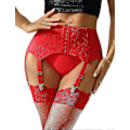 Miniatyrbild 1 av 5: Dam Garterbälte Plus Size Spets Garter och 6 Metallklämmor Justerbara Underkläder Garter Hängslen Underkläder Midje Garter Set Red L