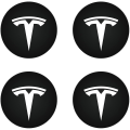 Miniatyrbilde 1 av 3: Senterhette (4 stk) For Tesla Model Y Model 3 Modifikasjon Navkapsel (hvit/matt svart) Hhh