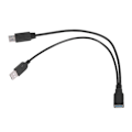 Miniatyrbilde 1 av 5: Svart USB 3.0 Hunn til Dobbel USB Hann Ekstra Data Y Forlengelseskabel for 2.5 tommers Mobil Harddisk black