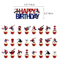 Pikkukuva 3 / 4: Hämähäkkimies syntymäpäiväjuhlakoristelu Ilmapallot Banner Cake Topper Set