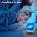 Miniatyrbillede 4 af 4: 7 farver Planet 3d Krystalkugle Lasergravering Solar System Led Ball Light Gave Clouds