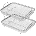 Miniatyrbillede 1 af 5: Air Fryer-kurv til ovn, grillkurv i rustfrit stål, non-stick mesh-kurv, Air Fryer-bakketråd