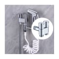 Miniatyrbilde 4 av 5: Mini multifunksjonskran messing 1 inn 2 ut Dual Control Vaskemaskin Krom kran for vask M Black