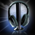 Miniatyrbillede 4 af 5: Trådløst headset over ear FM-radio pc tv hovedtelefon sender med mikrofon til computer Black
