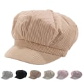 Miniatyrbilde 2 av 5: Visir Beret Cap Retro britisk stil Peaked 8 Panel Cold Resistant Corduroy Dame Åttekantet Newsboy Cabbie Painter Hat Khaki