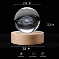 Miniatyrbild 3 av 4: 7 färger Planet 3d Crystal Ball Lasergravyr Solar System Led Ball Light Present Saturn