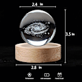 Miniatyrbillede 3 af 4: 7 farver Planet 3d Krystalkugle Lasergravering Solar System Led Ball Light Gave Solar system