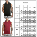 Miniatyrbilde 3 av 3: Menn Ermeløs hettegenser Zip Up hettegenser Top Gym Sport Gilet Coat Jacket Grey M