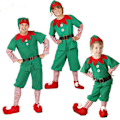 Miniatyrbild 4 av 5: Jul Familjematchande Kläder Pojke Flicka Elf Julkläder Set Vuxen Grön Röd Fest Toppar Byxor Hatt Bälte Outfit Cosplay Kostym[HK] Adult Size 160 ER43B0