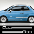 Miniatyrbilde 2 av 5: 2 stk For Fiat 500 Bilstylings Dør Lange Striper Grafisk Klistremerker Skjørt Dekaler Side Karosseri Dekor Vinyl Film BiltilbehørBY Black 170cm X 26cm